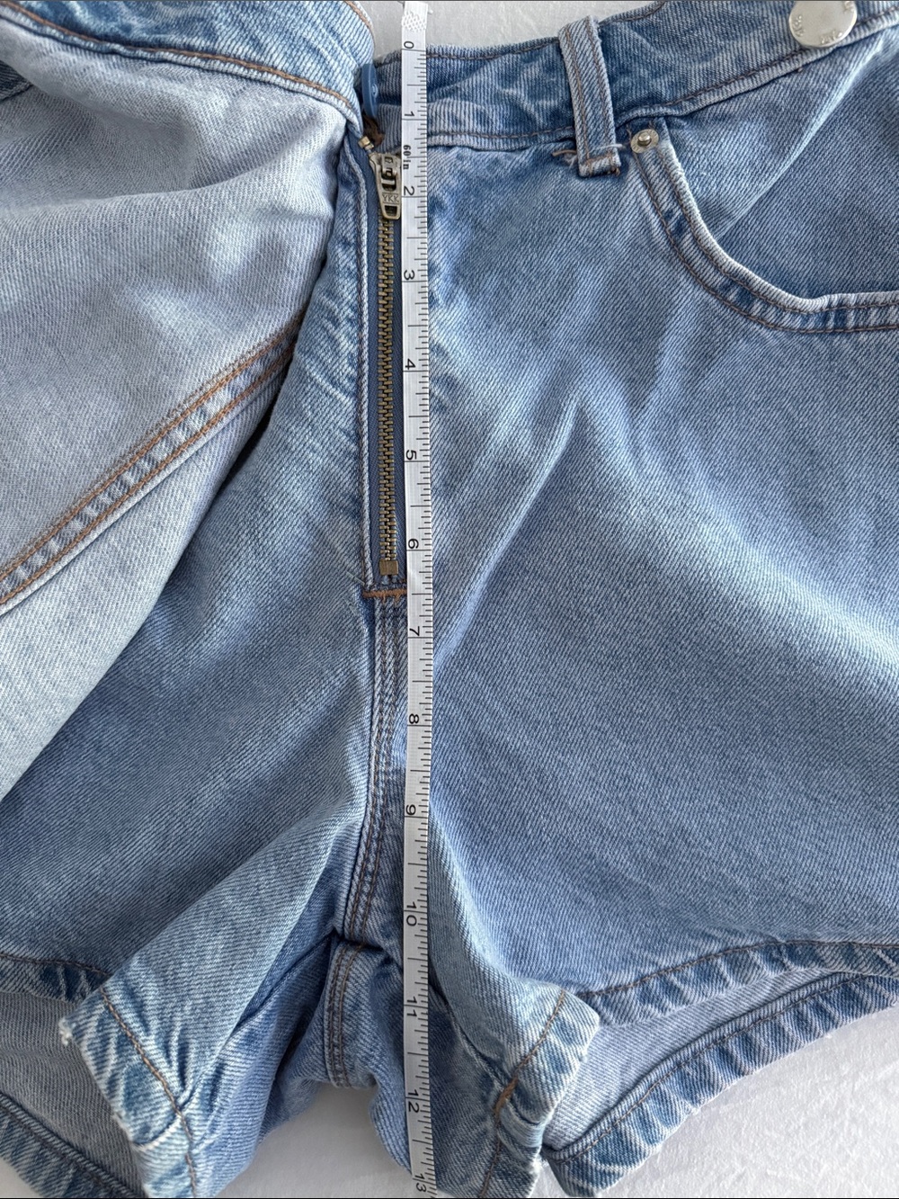 Zara Light Blue Denim Skort | Small - Picture 4 of 8